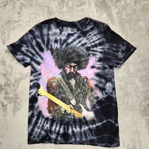 Jimmy Hendrix Tie-Dye Graphic T-Shirt - Black and Pink Size Medium